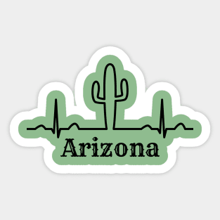 Arizona - Saguaro Cacti - Heartbeat Sticker